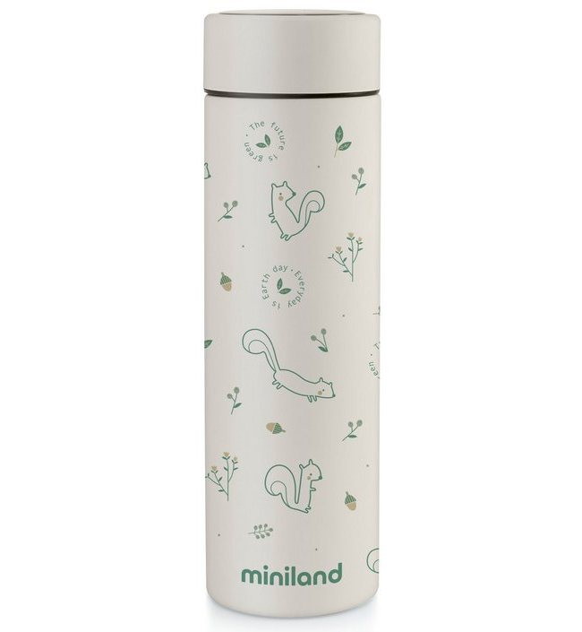 Детский термос для еды и жидкостей Miniland Natur Thermos 450 мл Chip, бурундук