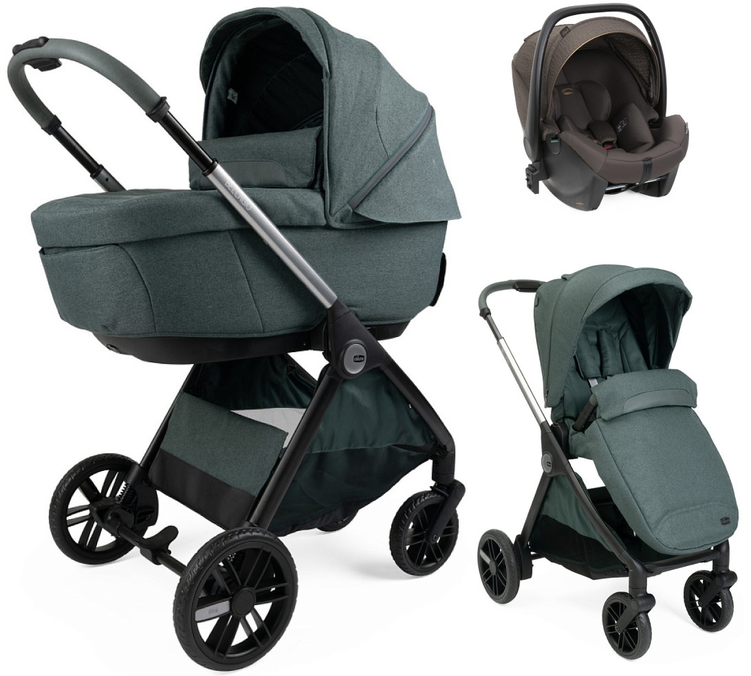 Коляска Chicco Bellagio 3 в 1 с автокреслом Kory Plus Bronze Lizard Re_lux Fir Tree