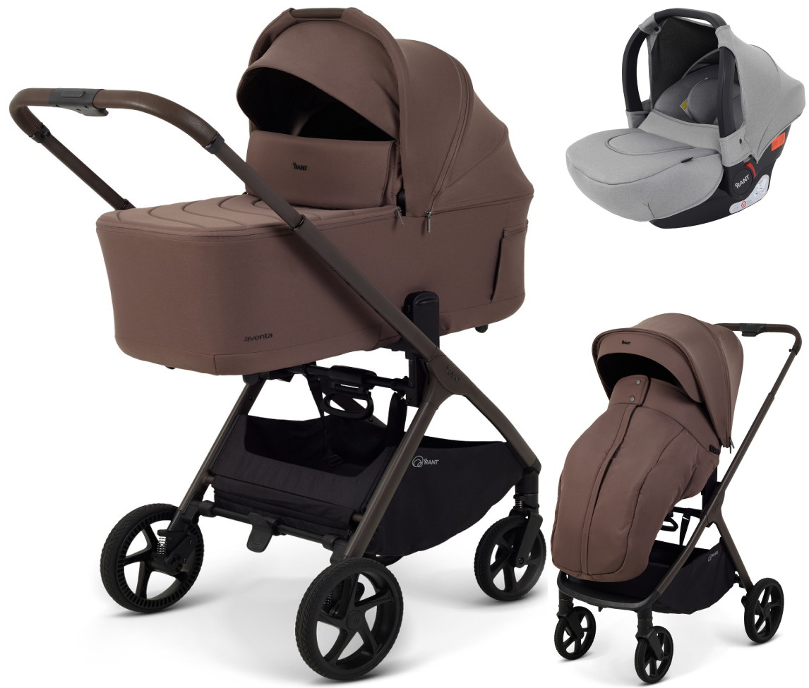 Детская коляска Rant Aventa 3 в 1 с автокреслом Cruise Grey Beige