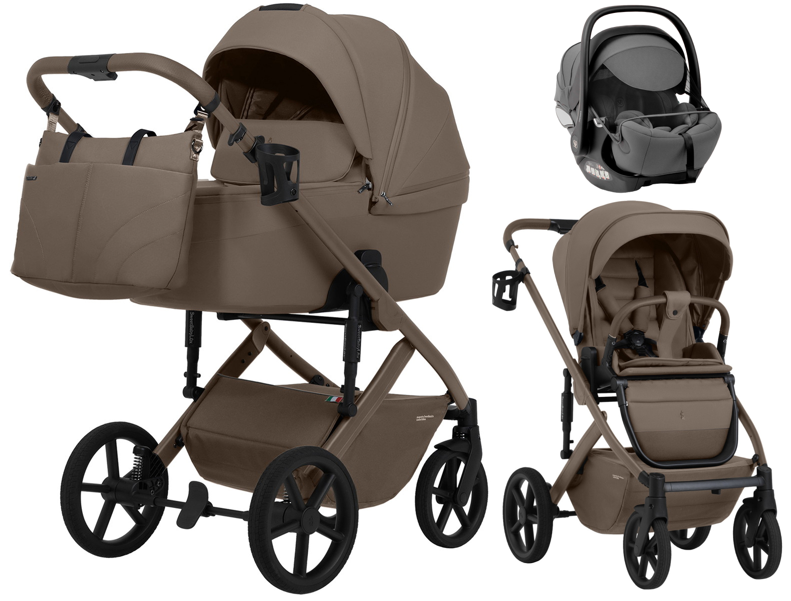 Коляска 3 в 1 Sweet Baby SBL Dolce + автокресло Premier Grey Beige