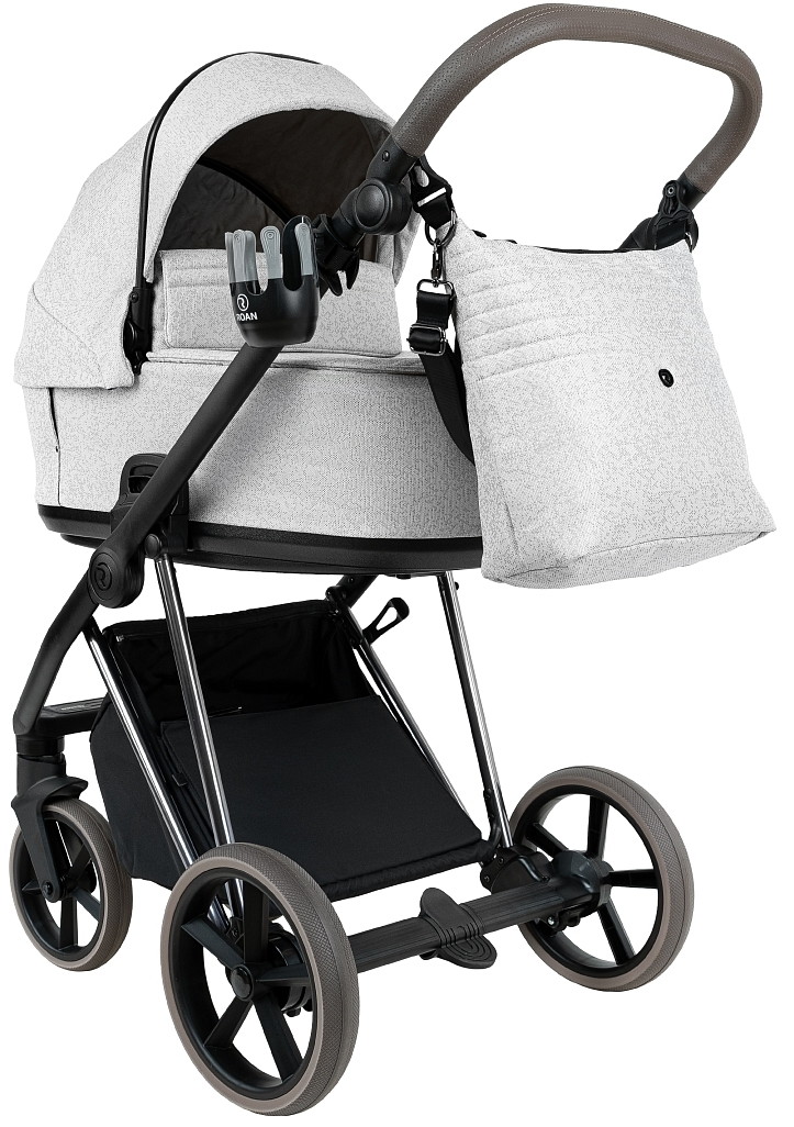 Детская коляска Roan Sol Vintage Luxury 2.0 2 в 1 PIX/50/L Pixel/Light/Black/руч.Cappuccino