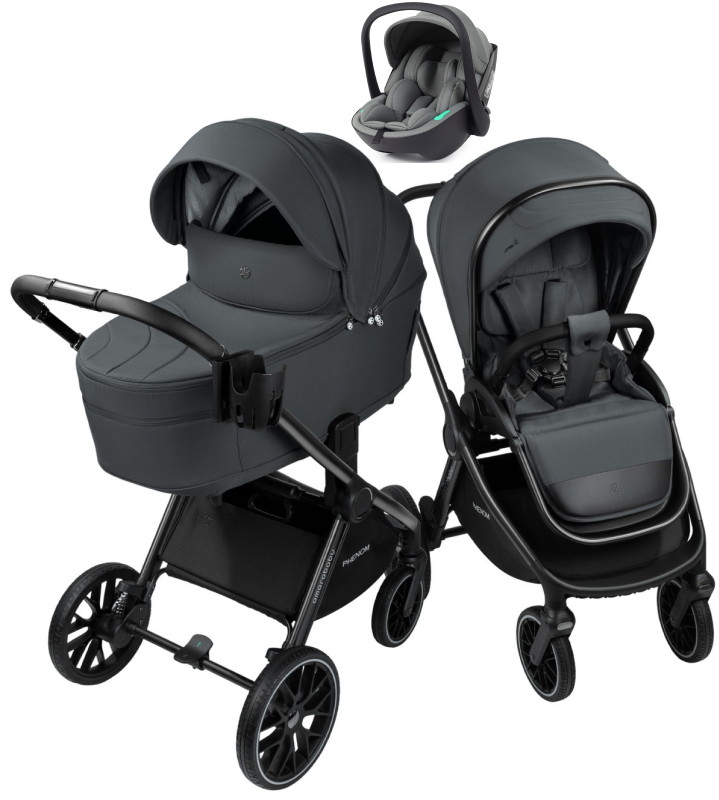 Детская коляска AmaroBaby Phenom 3 в 1 с автокреслом Rant Miro Olive графит