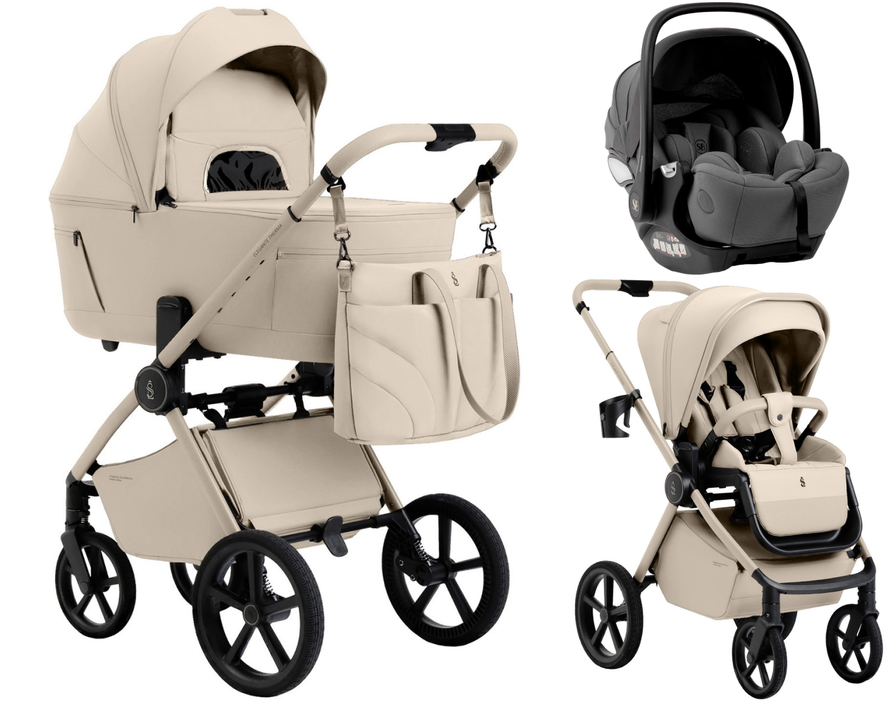 Коляска 3 в 1 Sweet Baby SBL Elegante Therma Colore 2.0 и автокресло Premier Grey Cream Neo