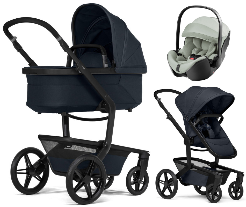 Детская коляска 3 в 1 Joolz Day 5 и автокресло Britax Roemer Baby-Safe Pro Style Sage green без адаптеров Dark Navy Blue
