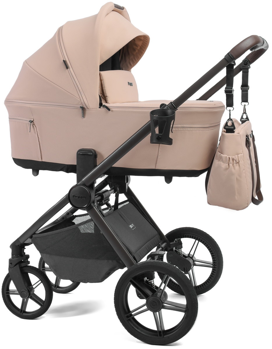 Детская коляска Peppy Soho 2 в 1 Rose (пыльная роза), рама серо-бежевый