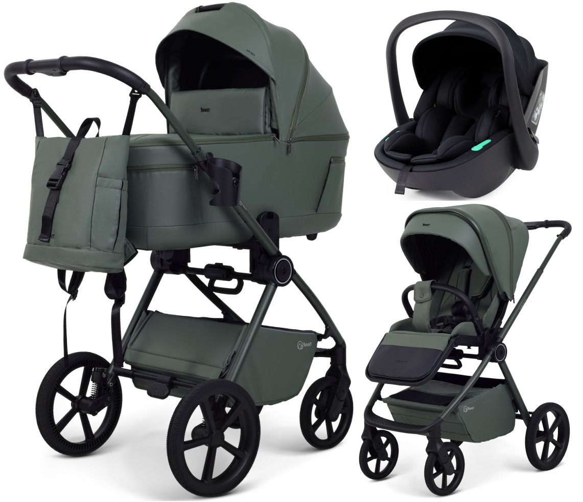 Детская коляска Rant Teo Comfort Eco 3 в 1 с автокреслом Miro Black Olive