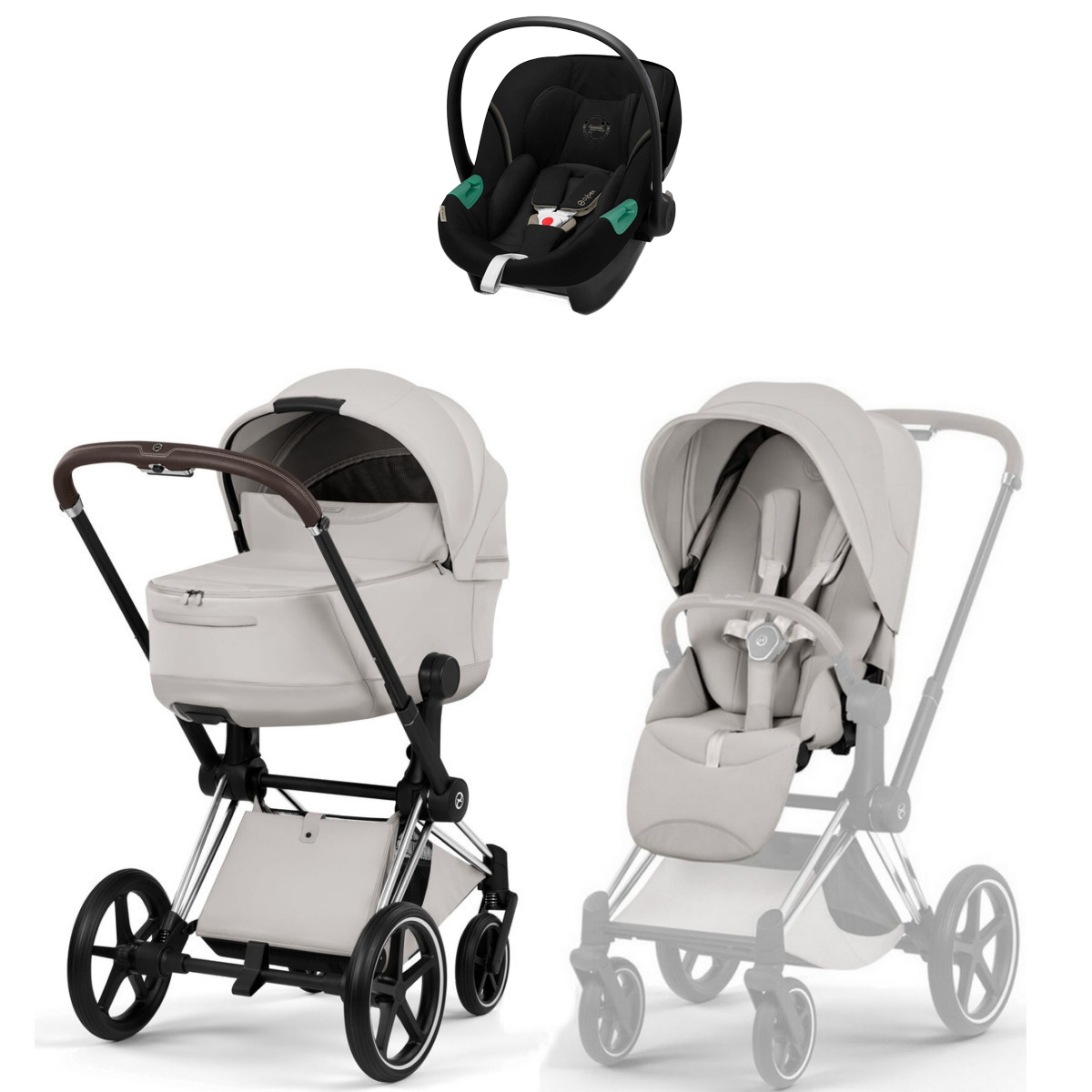 Коляска Cybex Priam V Chrome Style Aton S2 Moon Black 3 в 1 City Grey