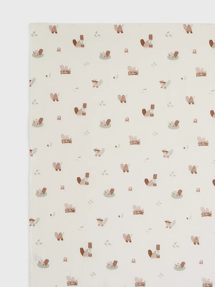 Пелёнка фланелевая Buba Kids 95х115 см BKFLSW20 Бобры на хуторе