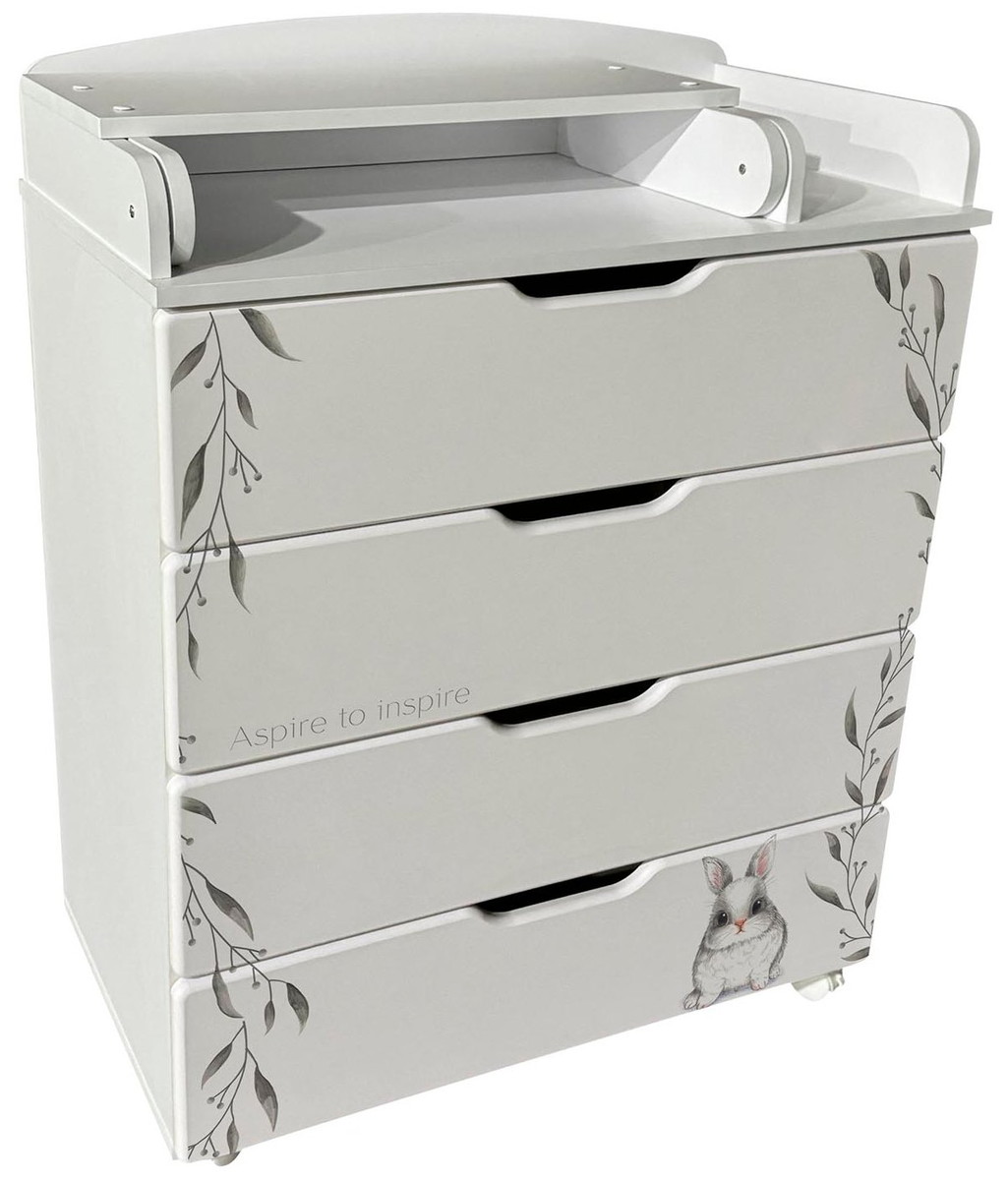 Детский пеленальный комод Indigo Baby Line 800/4 ЛДСП, МДФ зайка