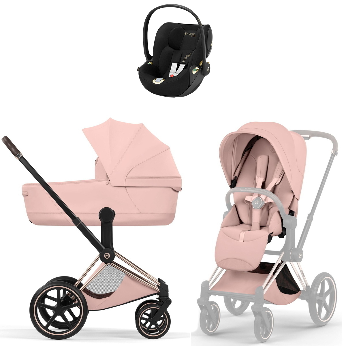Коляска Cybex Priam V Rosegold Style Cloud T Jeremy Scott Wings 3 в 1 Peach Pink