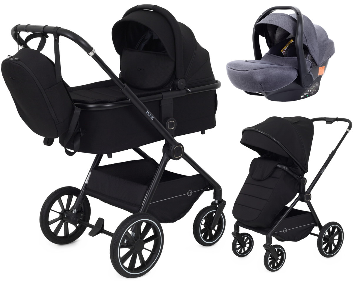 Детская коляска Rant Moss 3 в 1 с автокреслом Carry Pro Graphite Black