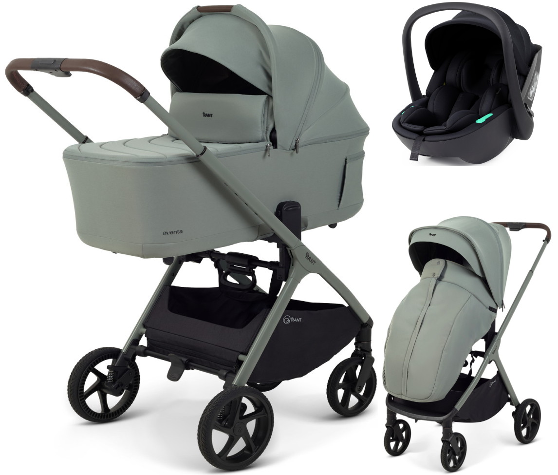 Детская коляска Rant Aventa 3 в 1 с автокреслом Miro Black Olive