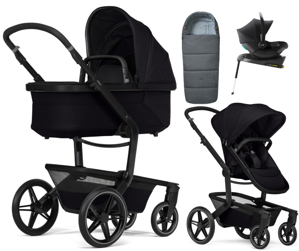 Детская коляска 4 в 1 Joolz Day 5 и автокресло Baby-Safe Core Space Black и база Baby-Safe Core без адаптеров + конверт в подарок Space black