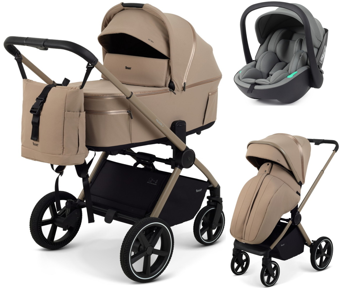 Детская коляска Rant Falcon X 3 в 1 RA126 с автокреслом Miro Olive Beige