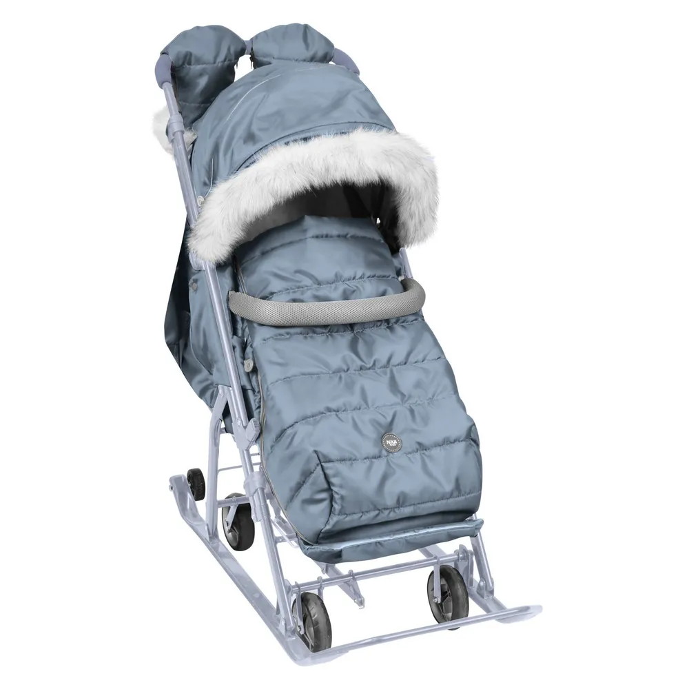 Детские санки-коляска Nika Наши Детки 7-5SК НД7-5SК/СР серый