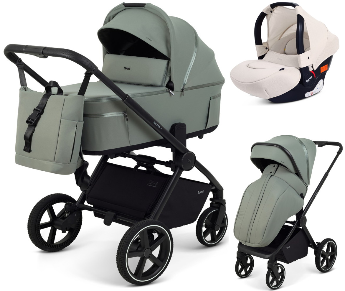 Детская коляска Rant Falcon X 3 в 1 RA126 с автокреслом Cruise Beige Olive