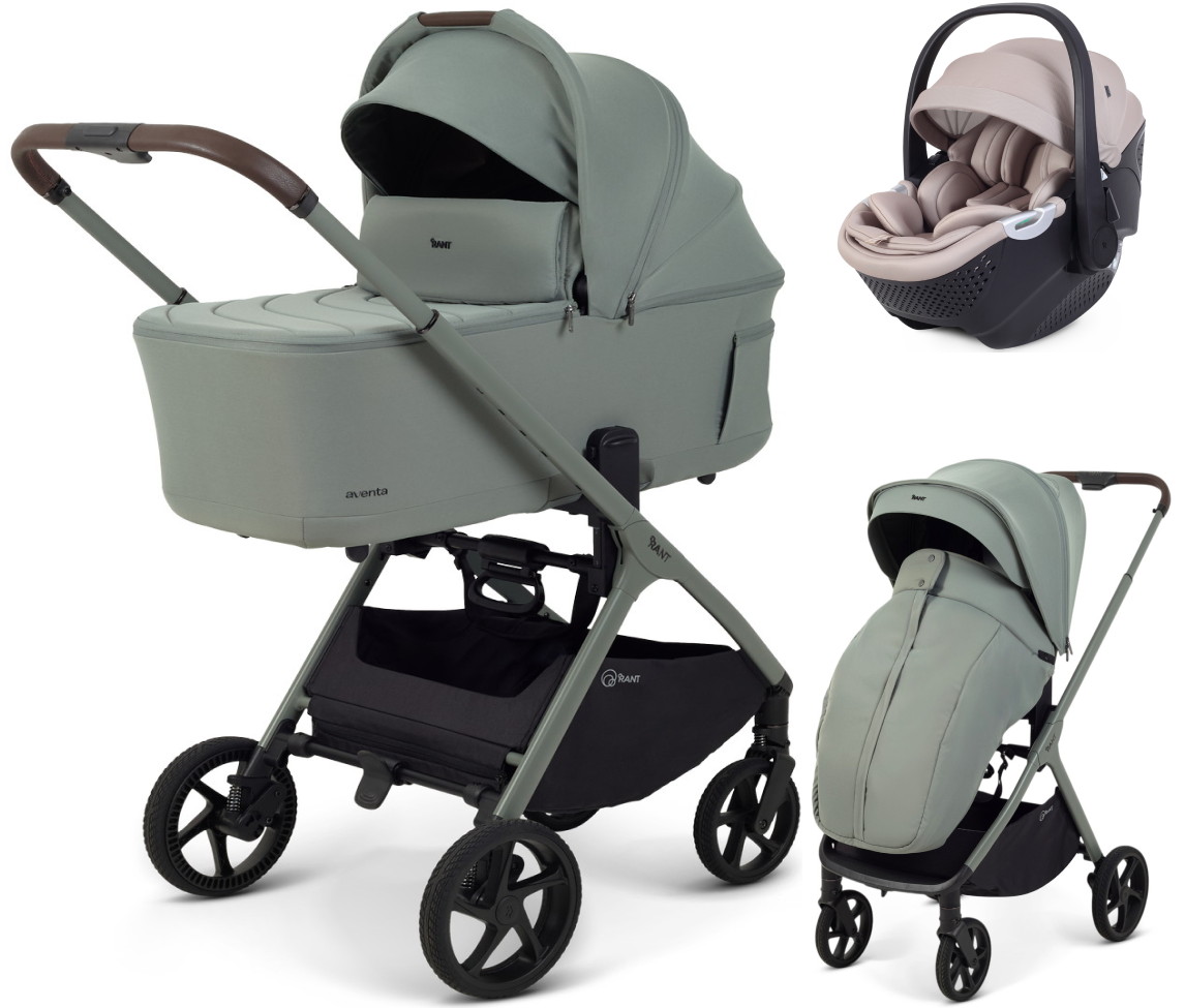 Детская коляска Rant Aventa 3 в 1 с автокреслом Aster Zero Beige Olive