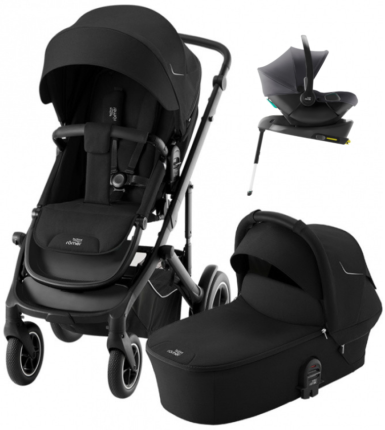 Коляска 4 в 1 Britax Roemer Smile 5Z и автокресло Baby-Safe Core Midnight Grey2 + Vario Base 5Z Space Black