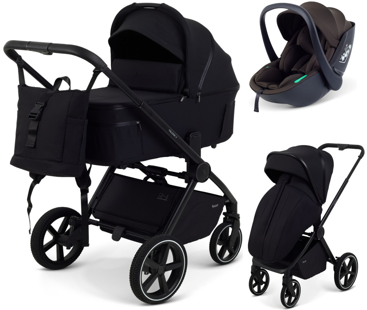 Детская коляска Rant Falcon X 3 в 1 RA126 с автокреслом Miro Brown Black