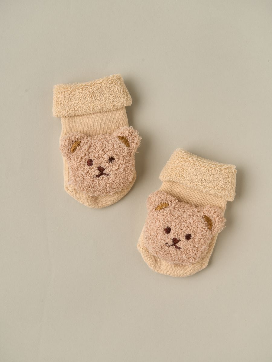 Носочки махровые Little Star 00550 (ЧЗ-мз) мишка, бежевый, 9 см