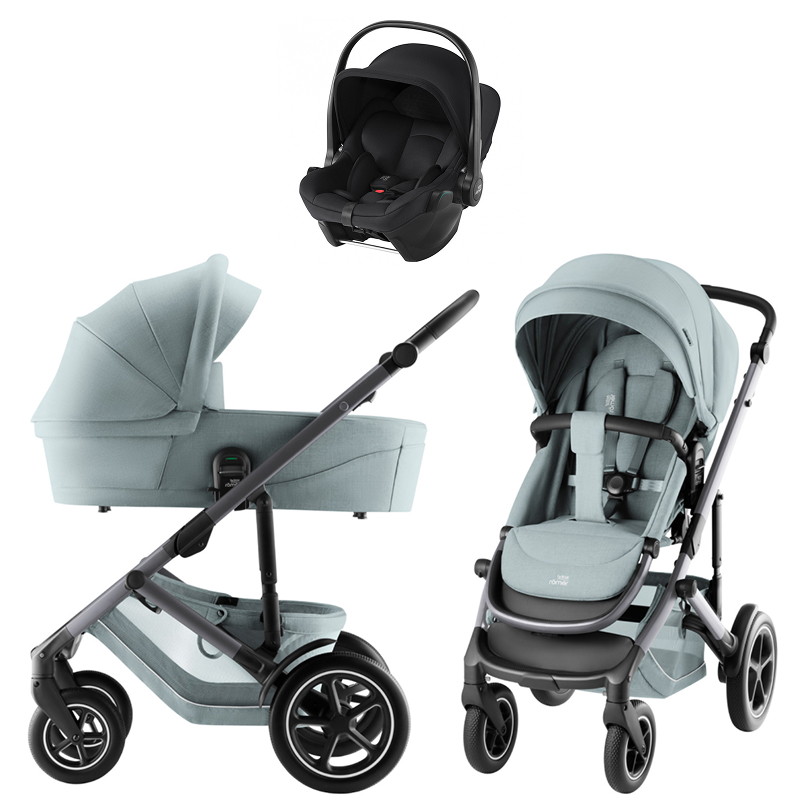 Детская коляска 3 в 1 Britax Roemer Smile 5Z Style и автокресло Baby-Safe Core Space Black Harbor Blue