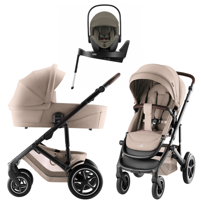 Коляска 3 в 1 Britax Roemer Smile 5Z Style и автокресло Baby-Safe PRO LUX Urban Olive + Vario Base 5Z Teak