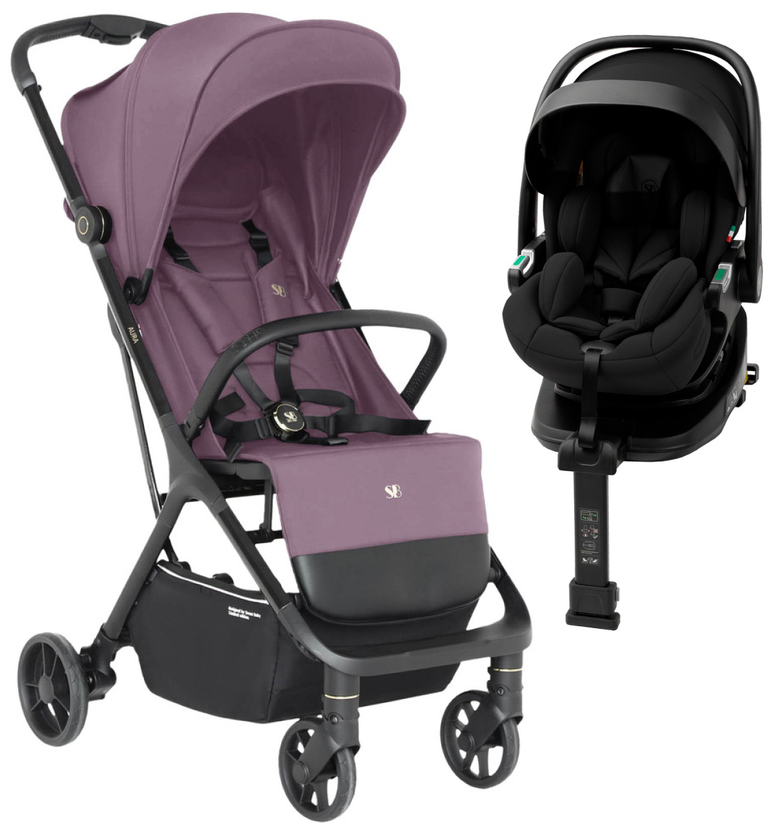 Прогулочная коляска Sweet Baby Aura + автокресло Premier Plus Black Rose