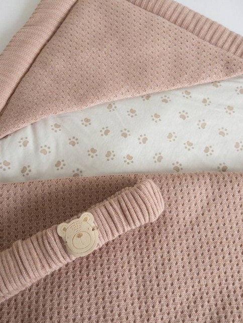 Конверт вязаный Lappetti Тедди 2031 розовый