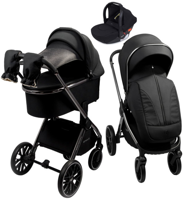 Детская коляска AmaroBaby Genius 3 в 1 с автокреслом Rant Cruise Black черный