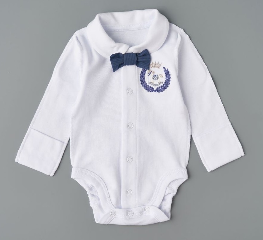 Боди Little Star Герб Лошадка интерлок 2372 белый 56