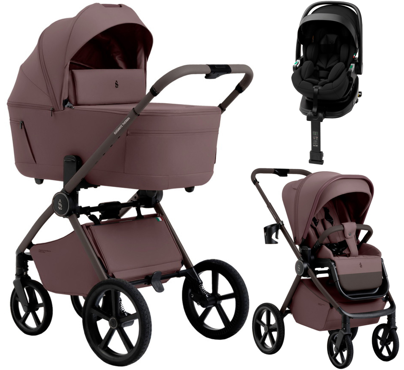 Коляска 4 в 1 Sweet Baby SBL Elegante Therma Colore + автокресло Premier Plus Black Mokka Neo