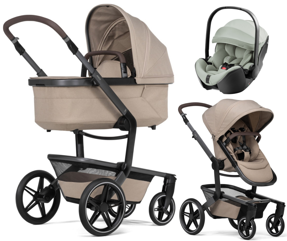 Детская коляска 3 в 1 Joolz Day 5 и автокресло Britax Roemer Baby-Safe Pro Style Sage green без адаптеров Sandy Taupe