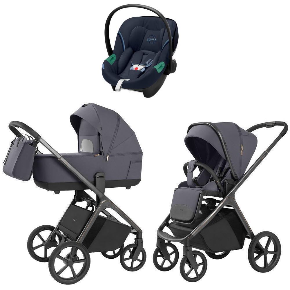 Коляска Carrello Vector 2025 CRL-6551 и автокресло Cybex Aton S2 Ocean Blue 3 в 1 Ultimate Grey