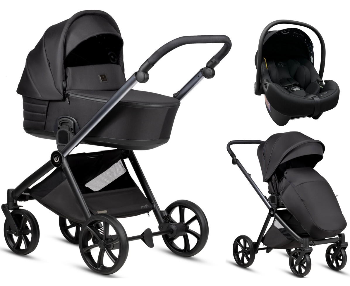 Детская коляска Tutis Mio 3 Plus Black Edition New 3 в 1 с автокреслом Elo Lux EduSky Black 1622060 Obsidian