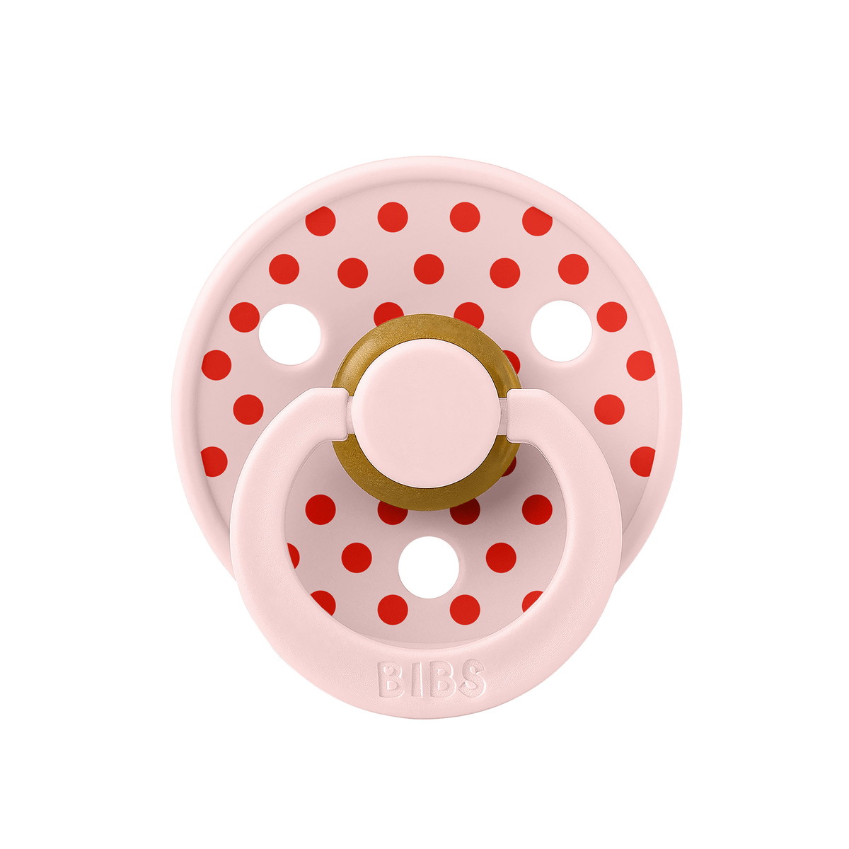 Пустышка латексная Bibs Studio Colour Anatomical - Polka, 0+ мес. 11134277 Blossom/Candy Apple