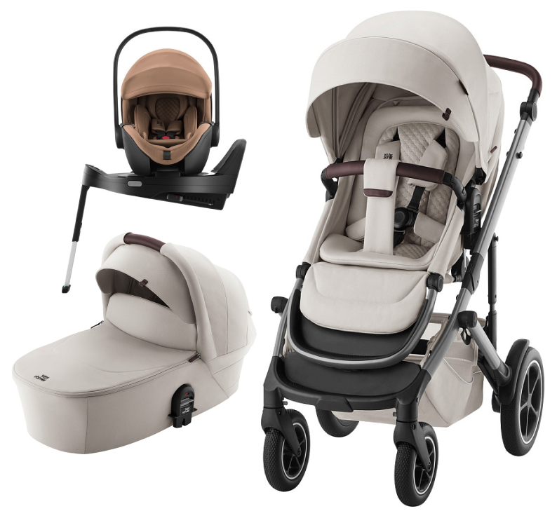 Коляска 3 в 1 Britax Roemer Smile 5Z LUX и автокресло Baby-Safe PRO LUX Warm Caramel + Vario Base 5Z Soft Taupe