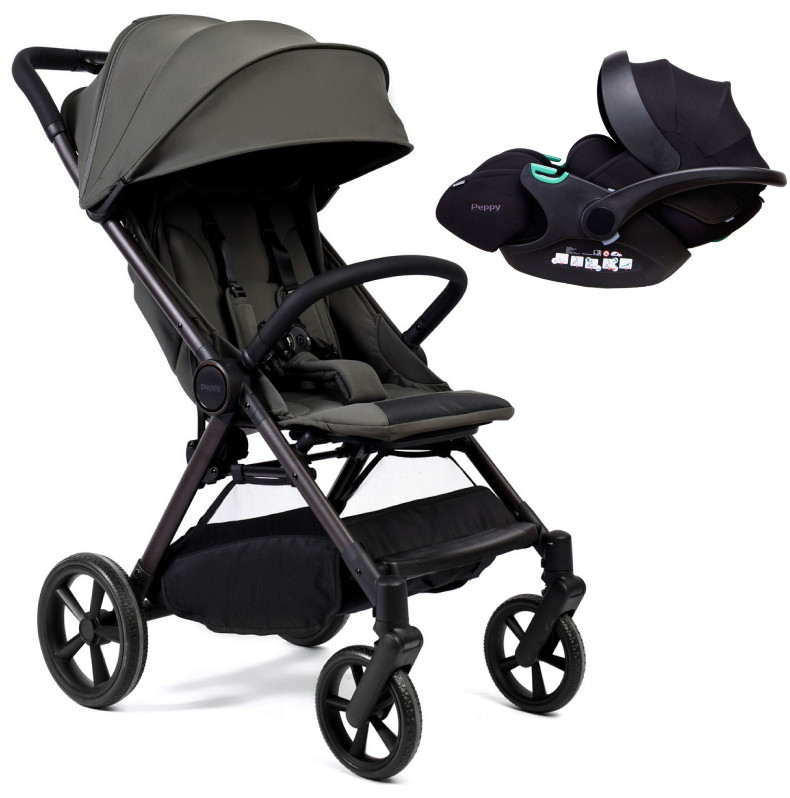 Прогулочная коляска Peppy Vigo с автокреслом Verona Black Antrazit антрацит