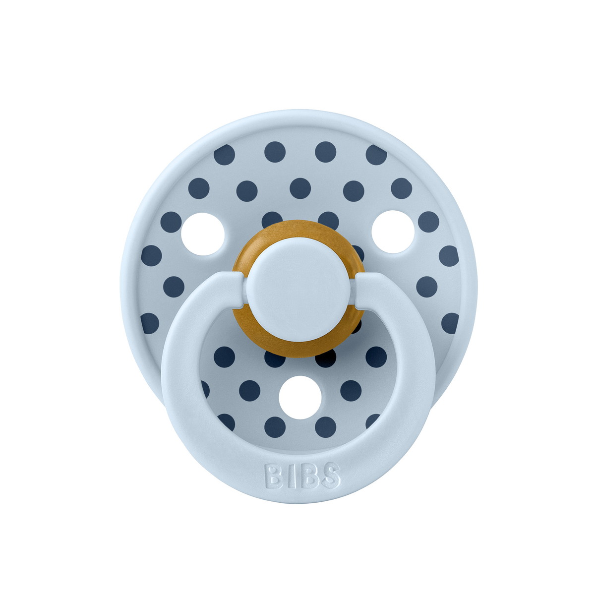 Пустышка латексная Bibs Studio Colour - Polka, 0+ мес. 10034231 Baby Blue/Steel Blue