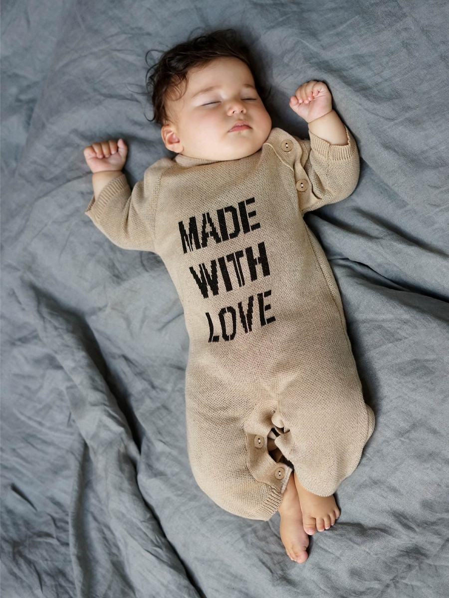Комбинезон вязаный AmaroBaby Pure Love Made демисезонный бежевый 62