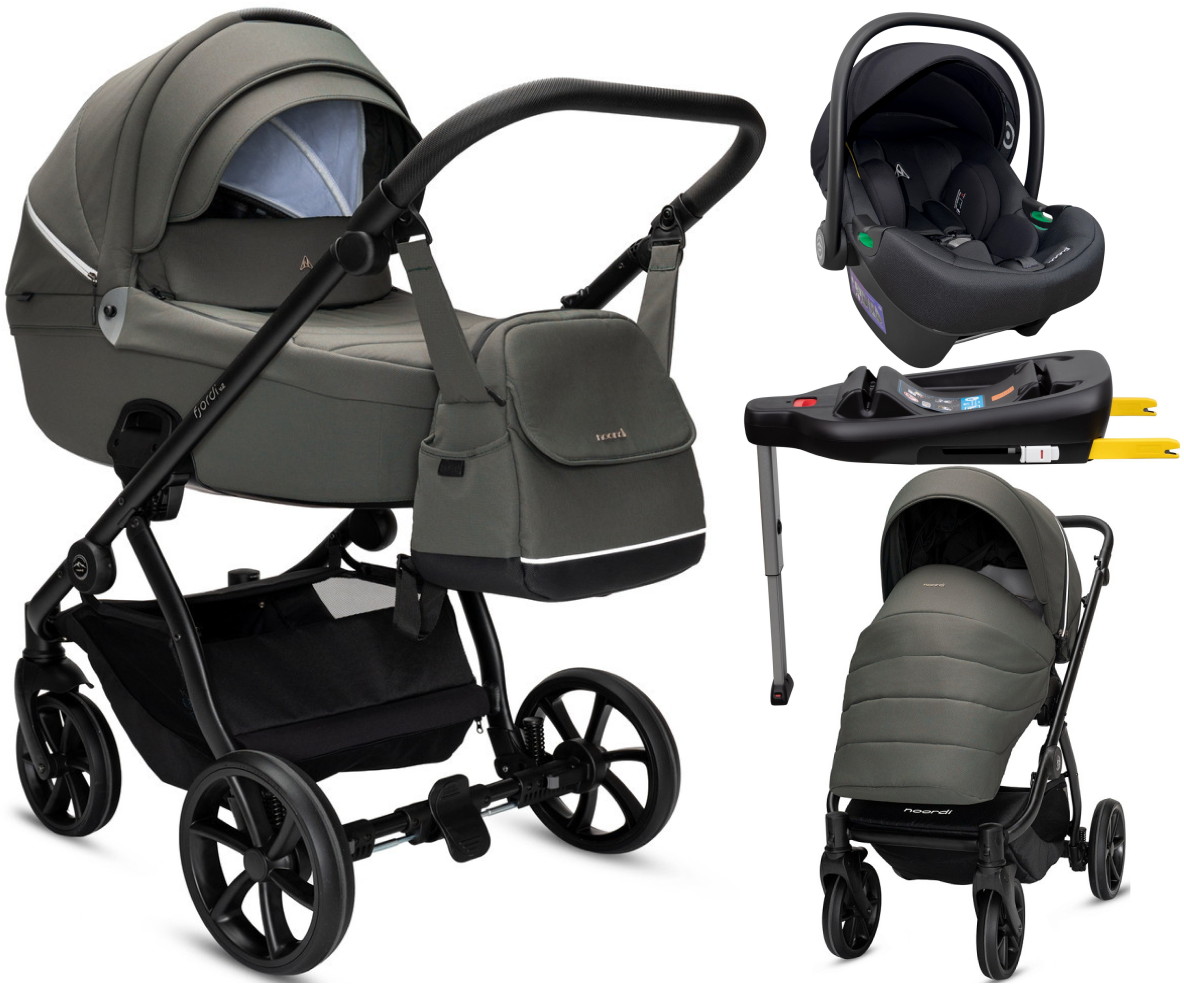 Детская коляска Noordi Fjordi V2 4 в 1 с автокреслом Terra Edusky Black и базой 1462150 Alpine Moss
