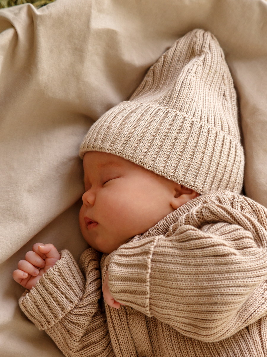 Шапочка вязаная AmaroBaby Pure Love Tot, демисезонная ЧЗ бежевый 46