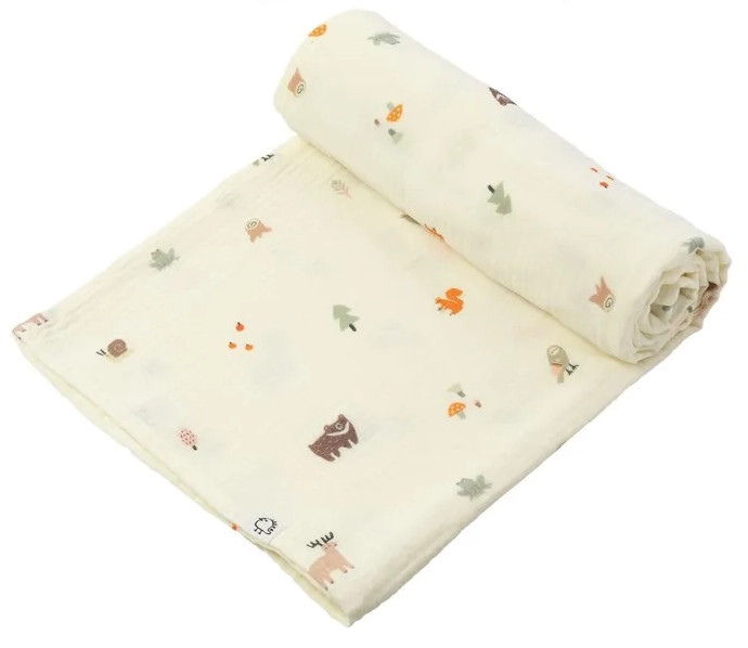 Пелёнка муслиновая Buba Kids, 115х115 см BKMUSSW2 Заповедный лес