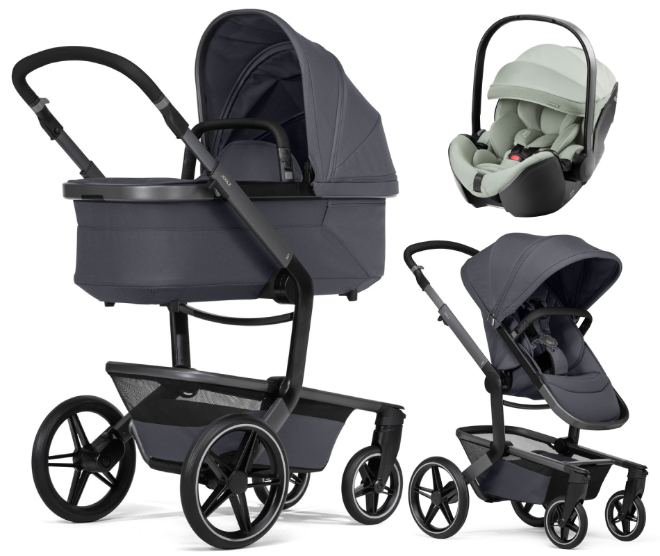 Детская коляска 3 в 1 Joolz Day 5 и автокресло Britax Roemer Baby-Safe Pro Style Sage green без адаптеров Stone Grey