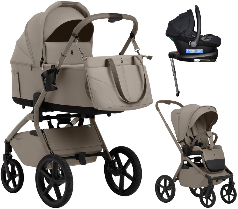 Коляска 4 в 1 Sweet Baby SBL Orso New + автокресло Elegante Plus с базой i-Size ISOFIX DK780 Beige Neo