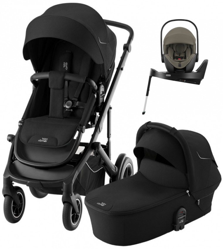 Коляска 4 в 1 Britax Roemer Smile 5Z и автокресло Baby-Safe PRO LUX Urban Olive + Vario Base 5Z Space Black