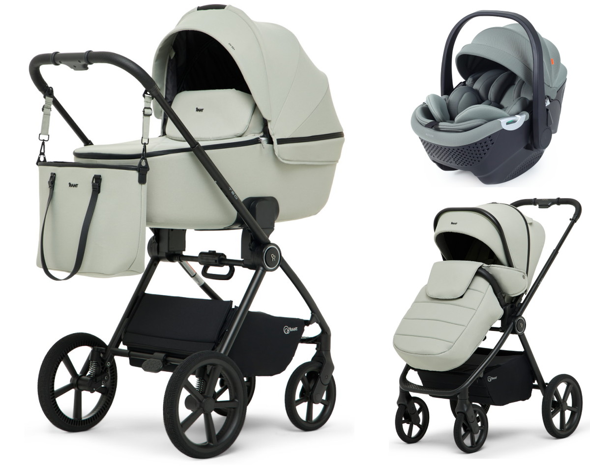 Детская коляска Rant Teo Soft 3 в 1 с автокреслом Aster Zero Olive Sage