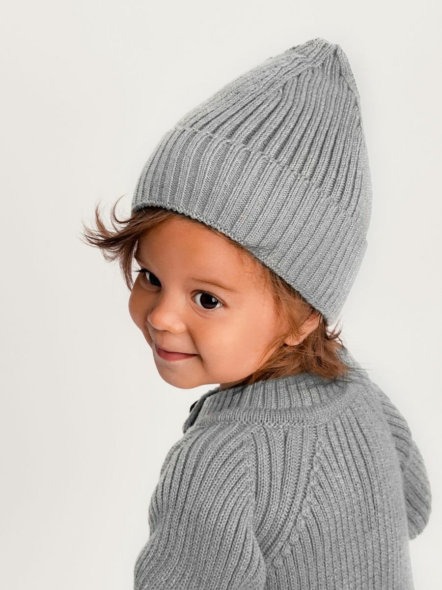 Шапочка вязаная AmaroBaby Pure Love Tot, демисезонная серый 38
