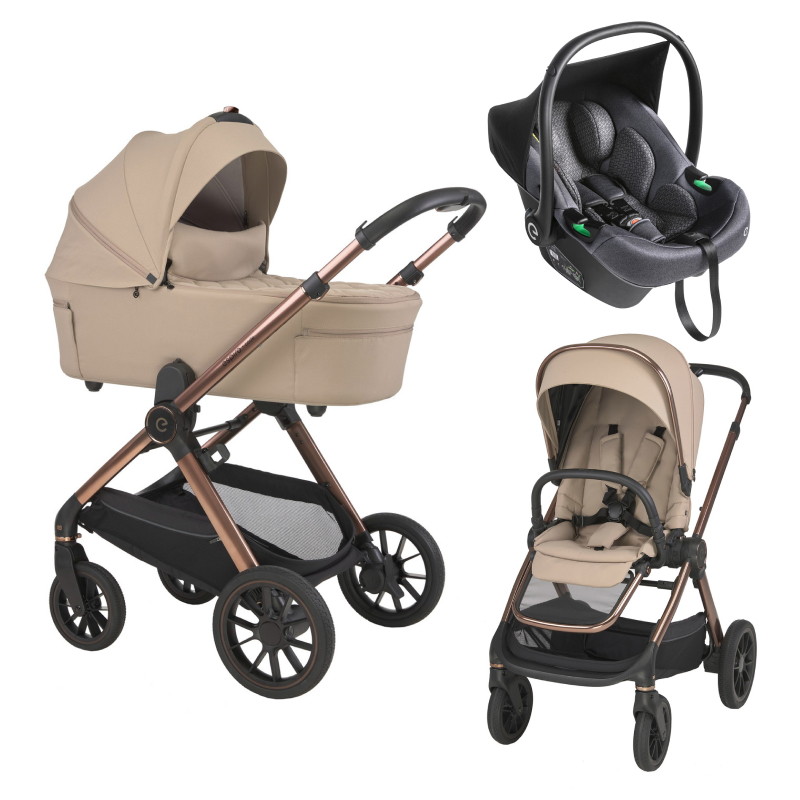 Детская коляска 3 в 1 Espiro Code 2025 и автокресло Pi Graphite 19 loving beige/ Графитовый (Graphite 117)