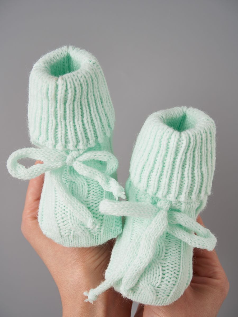 Носочки Little Star вязаные с завязками 0169 (нк) мятный, 10 см 2