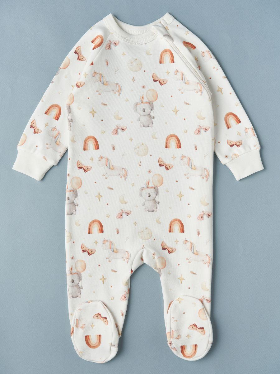 Комбинезон на молнии Little star Коалы и Единороги 0208 (ЧЗ-мз) крем 68